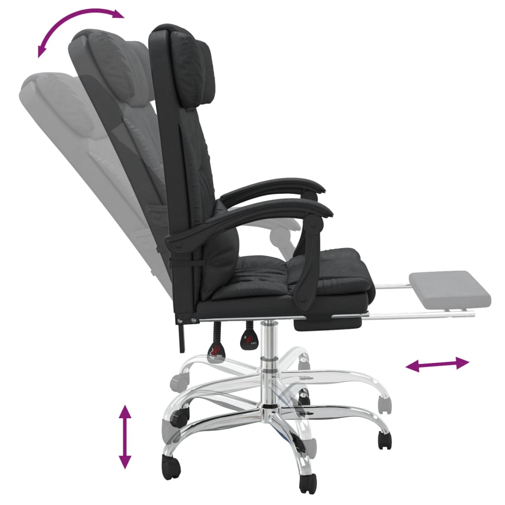 Fauteuil de massage inclinable de bureau Noir Similicuir - XIOS