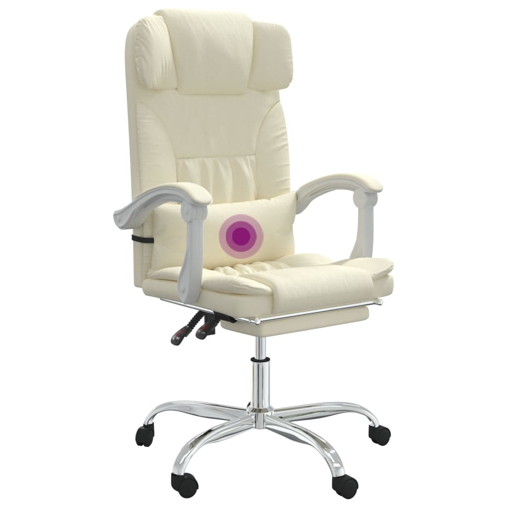 Fauteuil de massage inclinable de bureau Crème Similicuir - XIOS