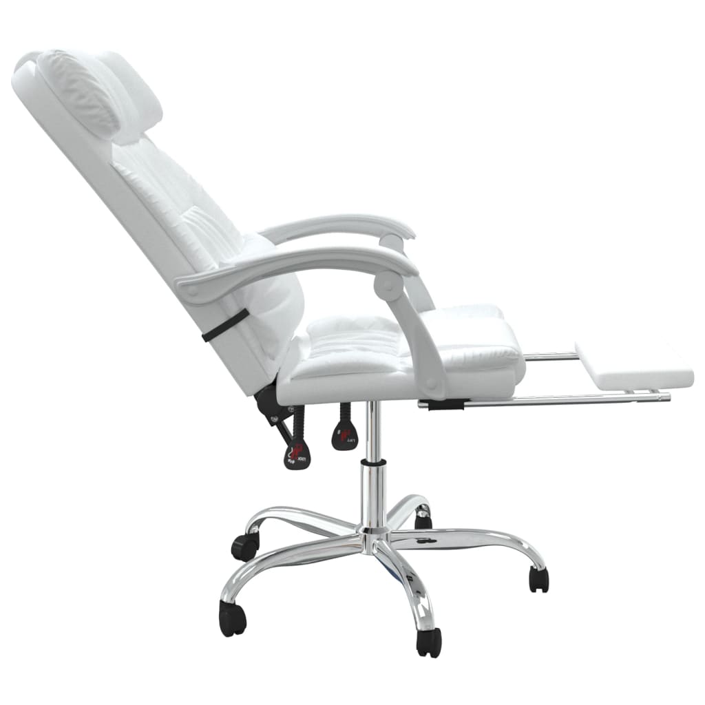 Fauteuil de massage inclinable de bureau Blanc Similicuir - XIOS