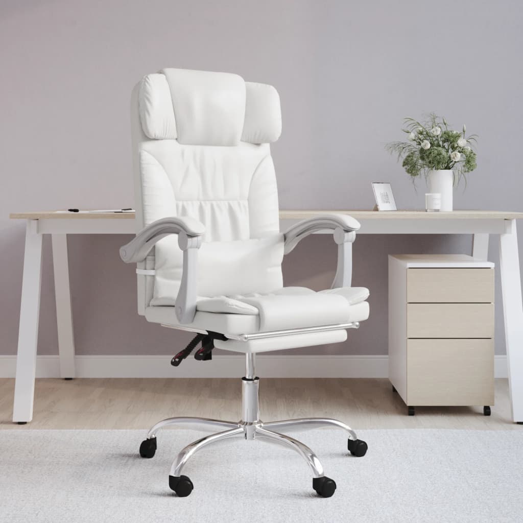 Fauteuil de massage inclinable de bureau Blanc Similicuir - XIOS