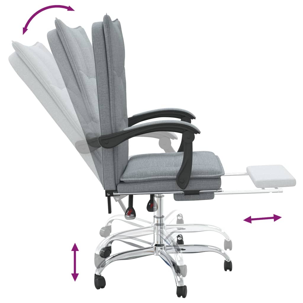 Fauteuil inclinable de bureau Gris clair Tissu - XIOS