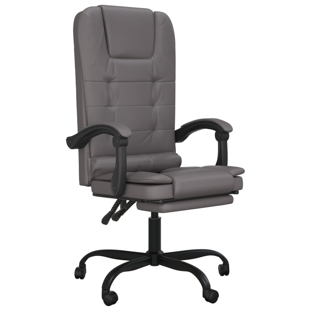 Fauteuil de massage inclinable de bureau gris similicuir - XIOS