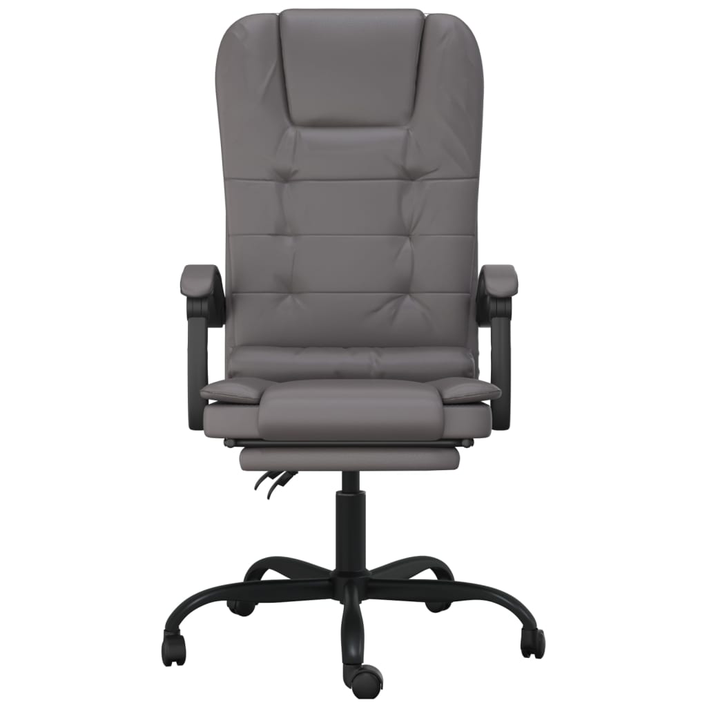 Fauteuil de massage inclinable de bureau gris similicuir - XIOS