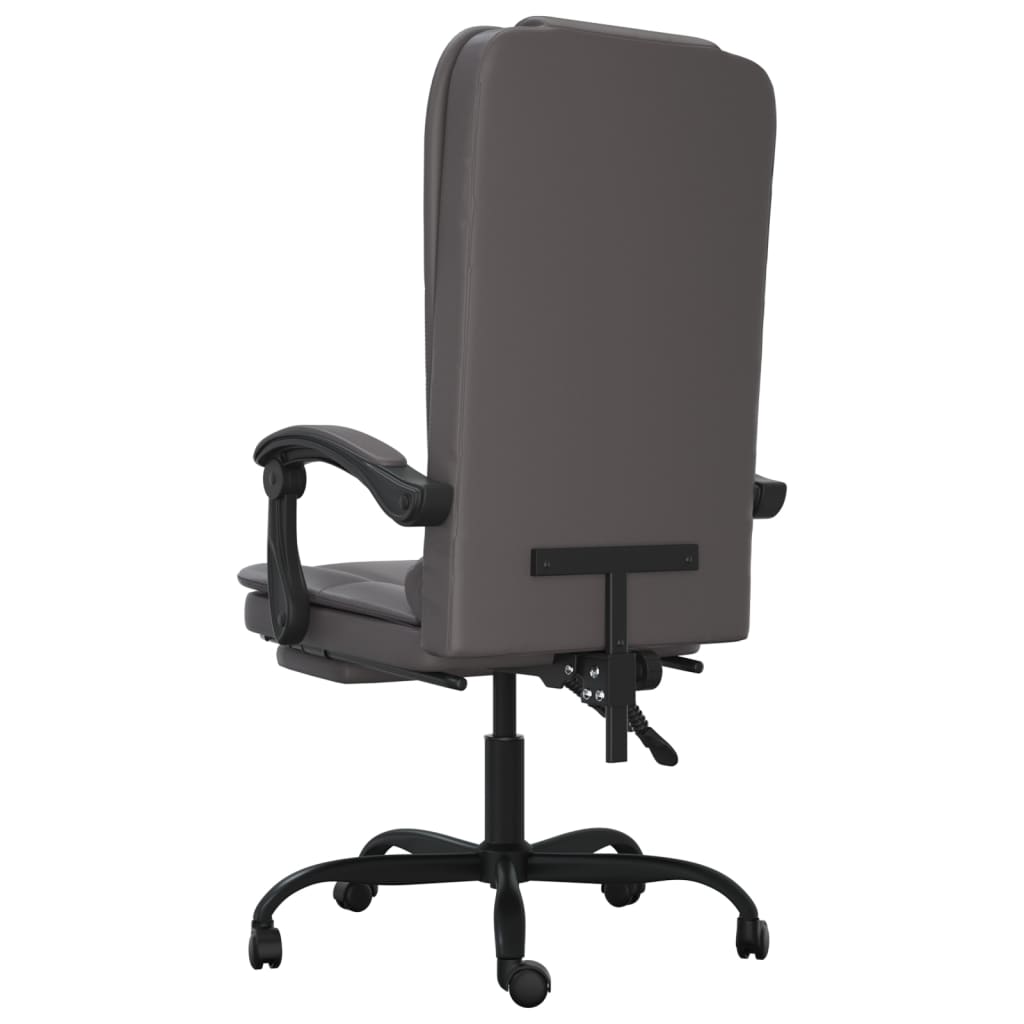 Fauteuil de massage inclinable de bureau gris similicuir - XIOS