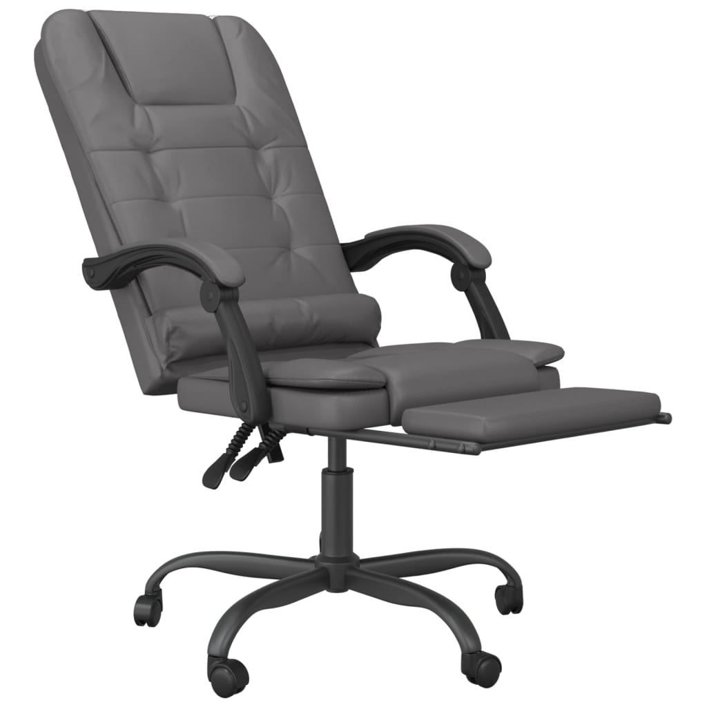 Fauteuil de massage inclinable de bureau gris similicuir - XIOS