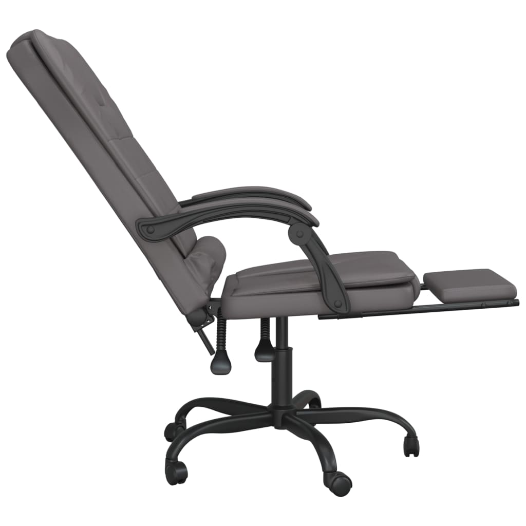 Fauteuil de massage inclinable de bureau gris similicuir - XIOS