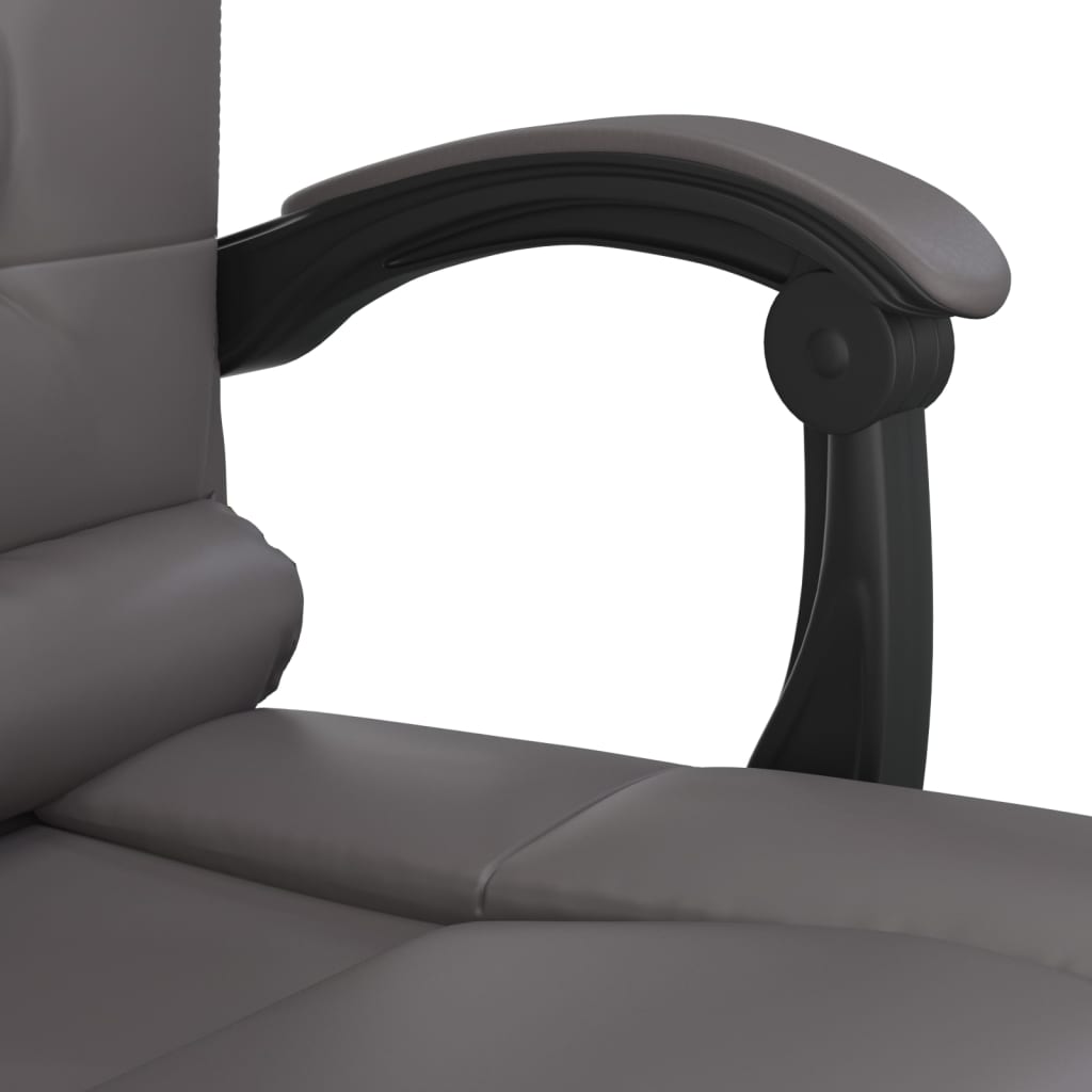 Fauteuil de massage inclinable de bureau gris similicuir - XIOS