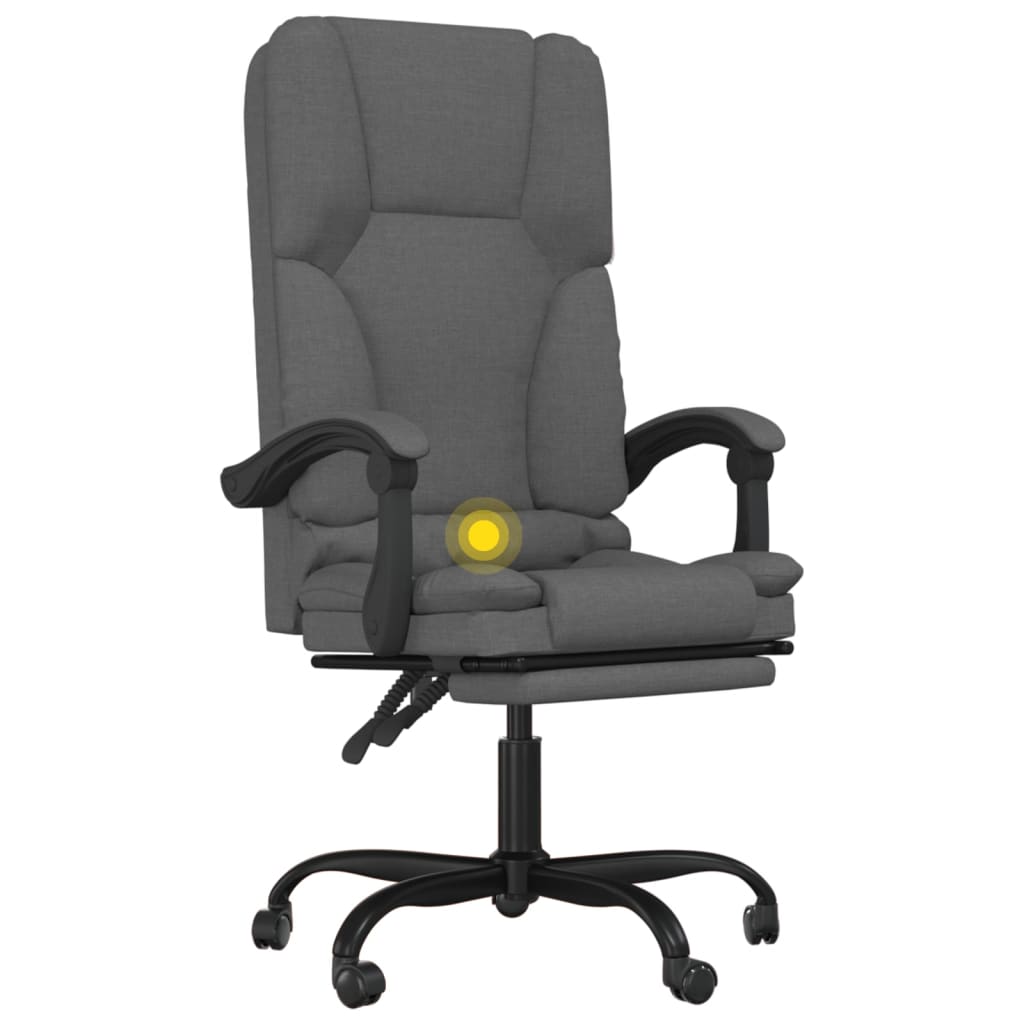 Fauteuil de massage inclinable de bureau gris foncé tissu - XIOS