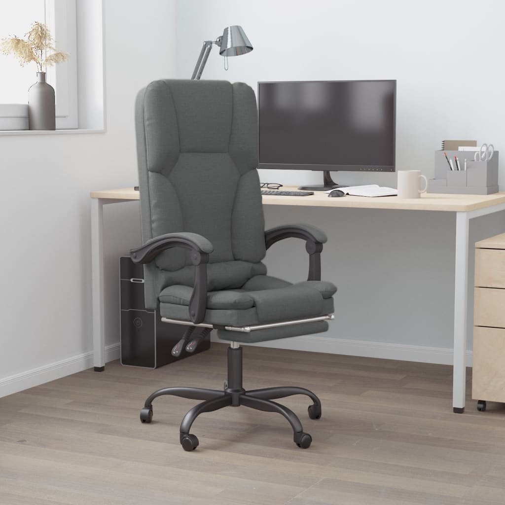 Fauteuil de massage inclinable de bureau gris foncé tissu - XIOS