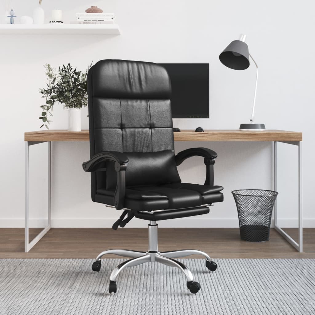 Fauteuil de massage inclinable de bureau noir similicuir - XIOS