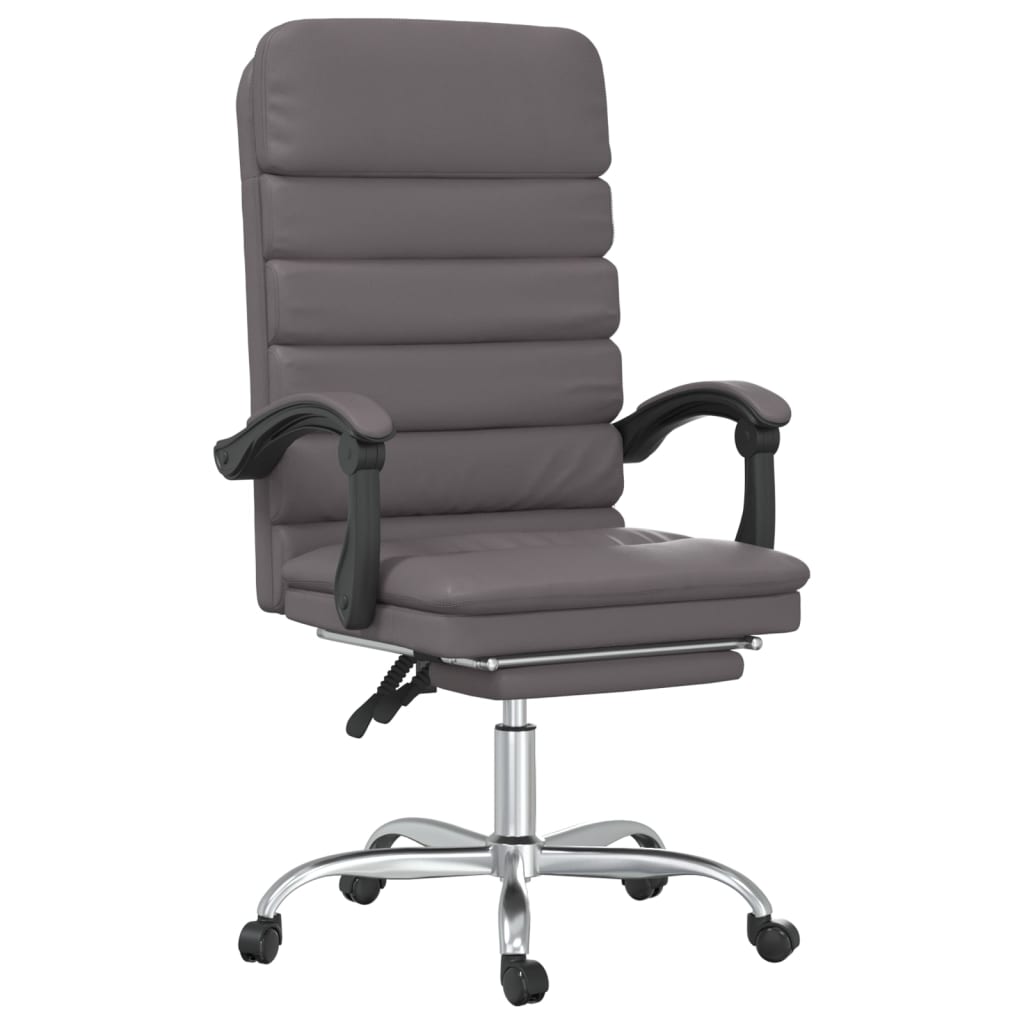 Fauteuil de massage inclinable de bureau gris similicuir - XIOS