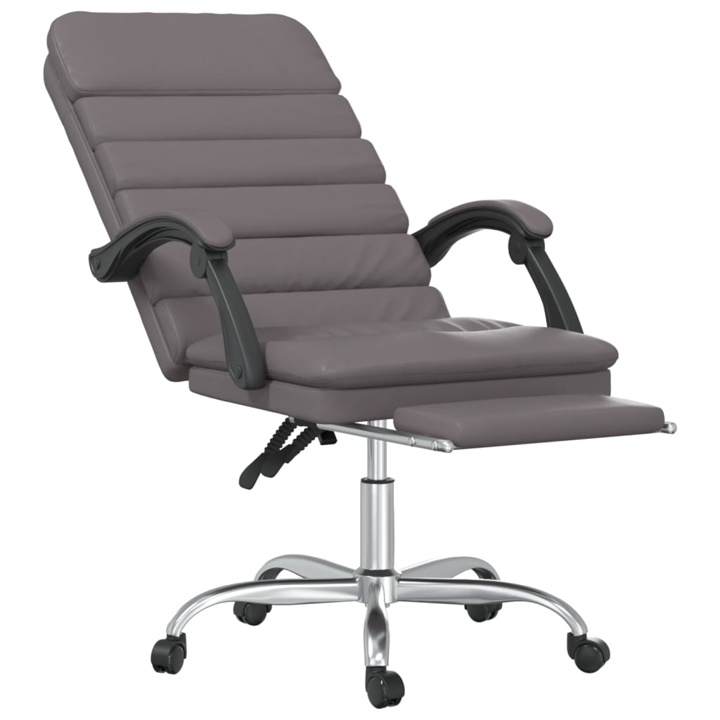 Fauteuil de massage inclinable de bureau gris similicuir - XIOS