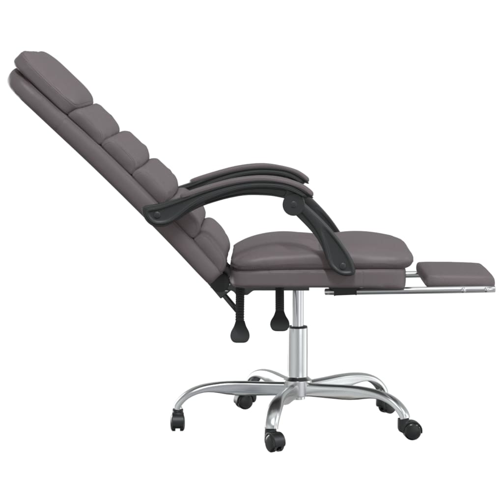 Fauteuil de massage inclinable de bureau gris similicuir - XIOS