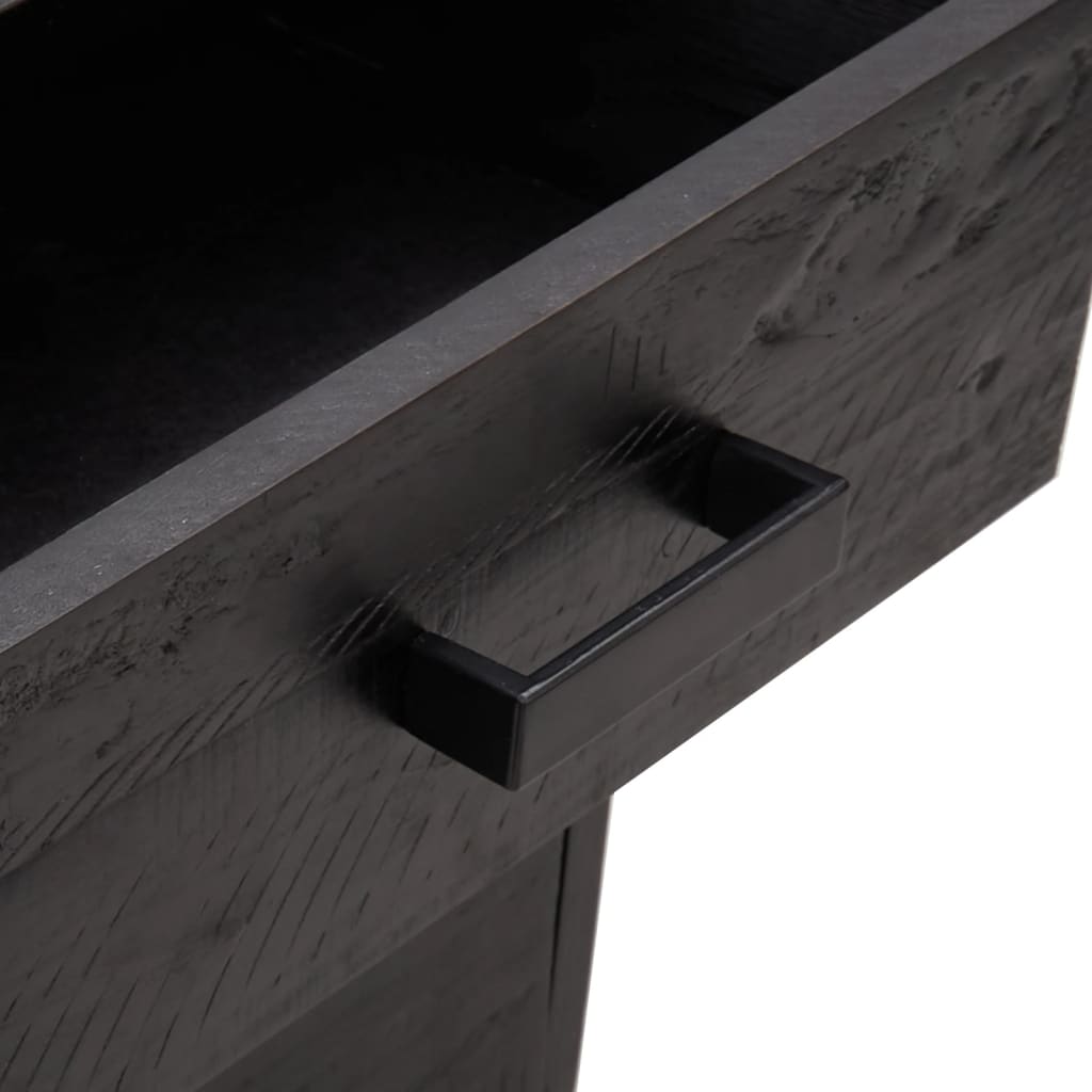 Table de chevet Noir 40x30x55 cm Bois de pin massif - XIOS