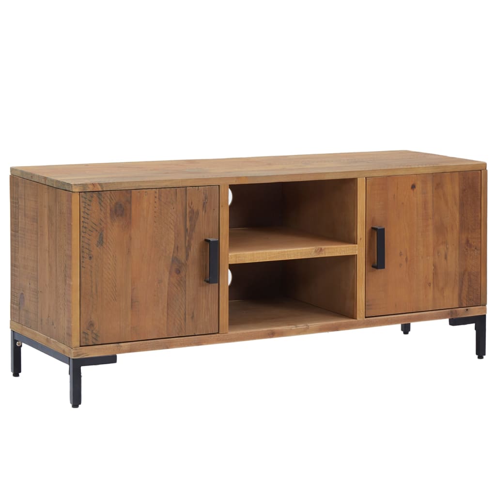 Meuble TV Marron 110x35x48 cm Bois de pin massif Meubles TV vidaXL   