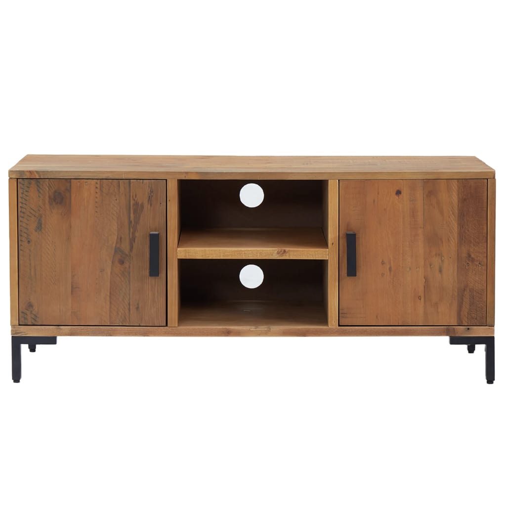 Meuble TV Marron 110x35x48 cm Bois de pin massif - XIOS