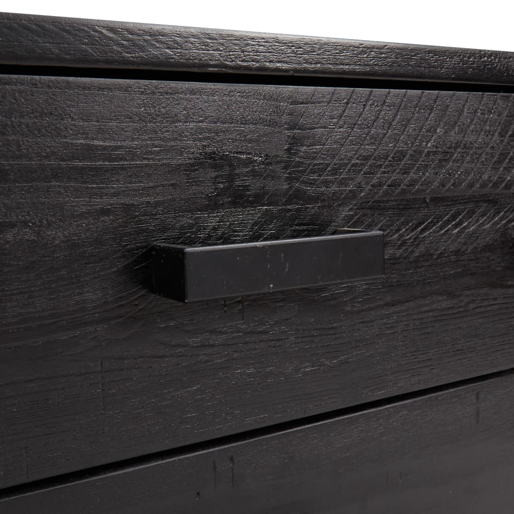 Commode Noir 75x35x70 cm Bois de pin massif Commodes vidaXL