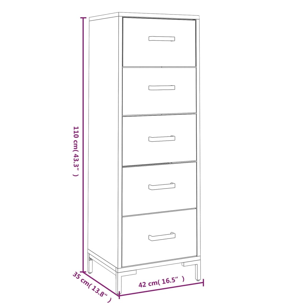 Commode 42x35x110 cm Bois de pin massif - XIOS