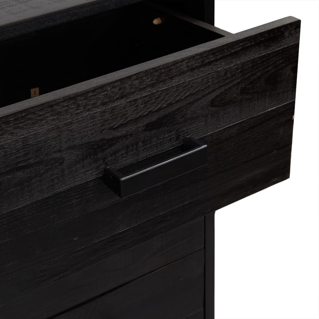 Commode Noir 42x35x110 cm Bois de pin massif - XIOS