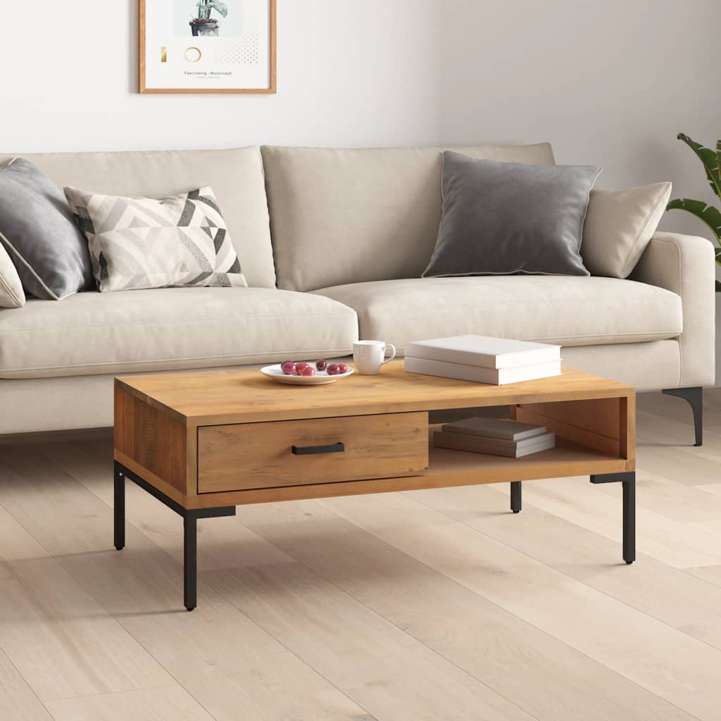 Table basse 90x50x35 cm Bois de pin massif - XIOS