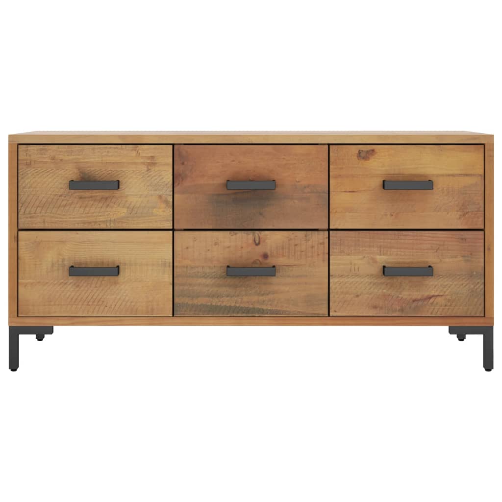 Armoire de rangement Marron 110x30x45 cm Bois de pin massif - XIOS