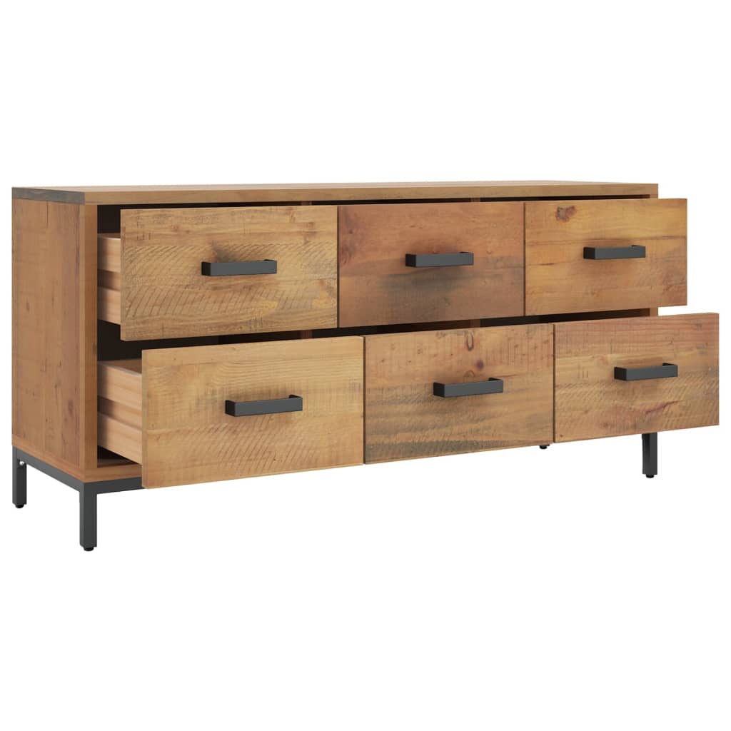Armoire de rangement Marron 110x30x45 cm Bois de pin massif - XIOS