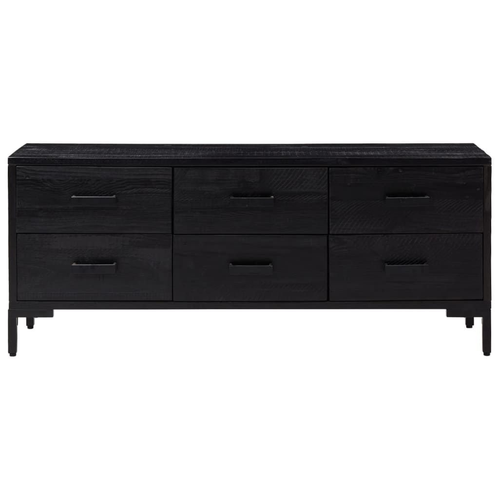 Armoire de rangement Noir 110x30x45 cm Bois de pin massif
