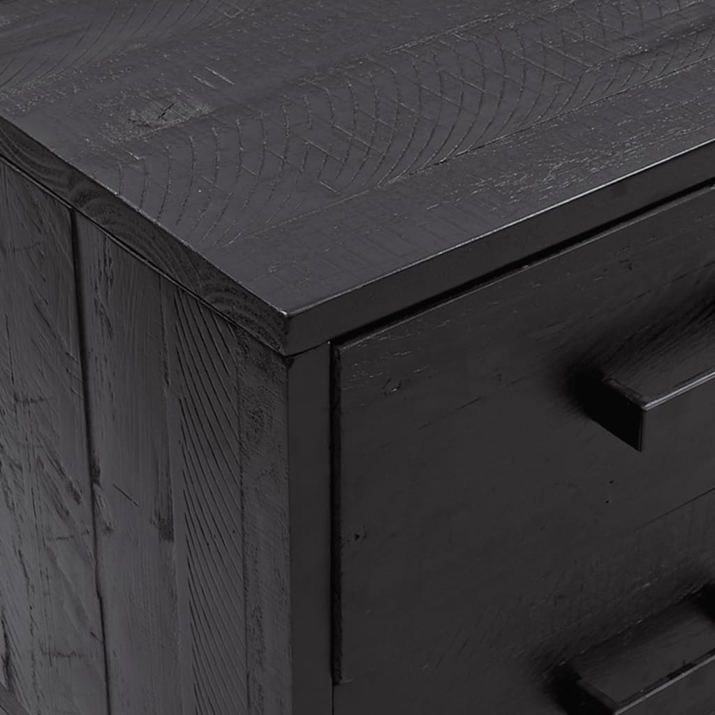 Armoire de rangement Noir 110x30x45 cm Bois de pin massif