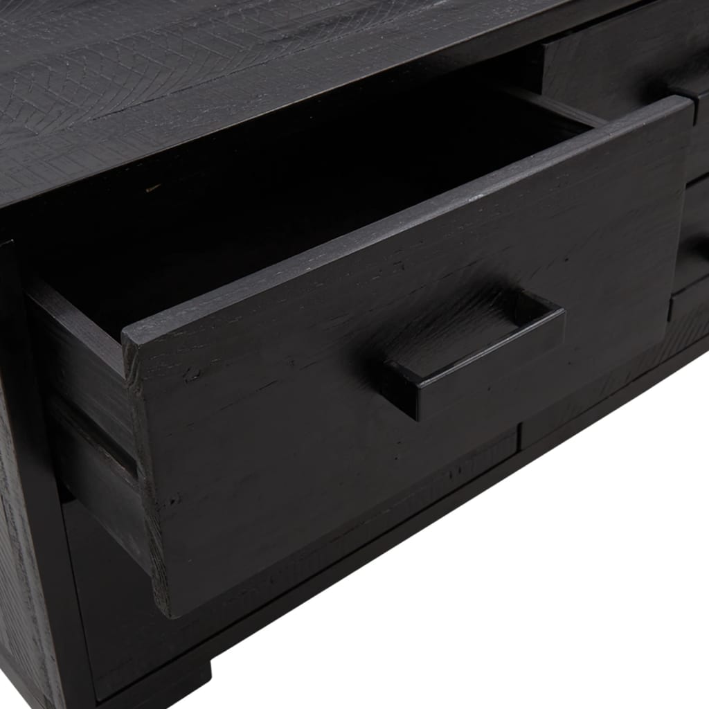 Armoire de rangement Noir 110x30x45 cm Bois de pin massif