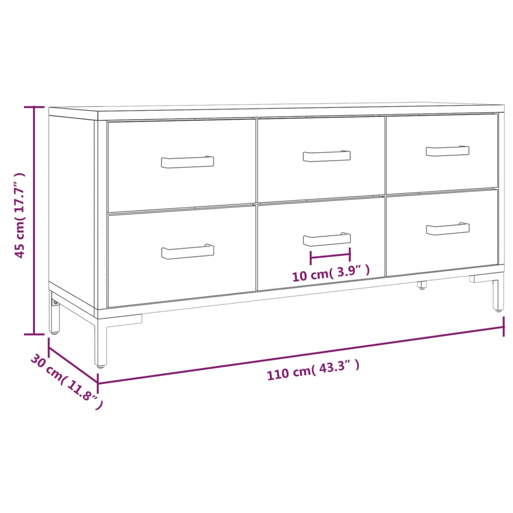 Armoire de rangement Noir 110x30x45 cm Bois de pin massif