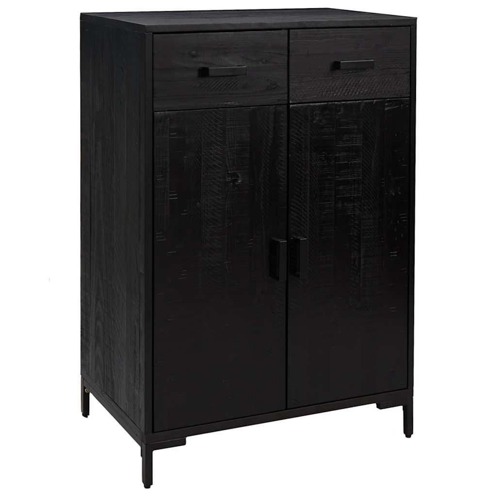 Étagère à chaussures Noir 75x40x110 cm Bois pin massif - XIOS