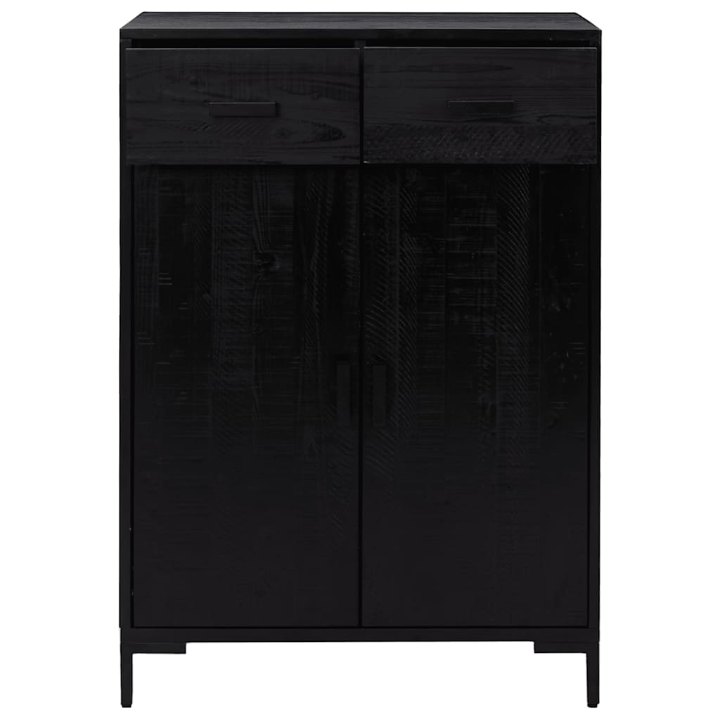 Étagère à chaussures Noir 75x40x110 cm Bois pin massif - XIOS