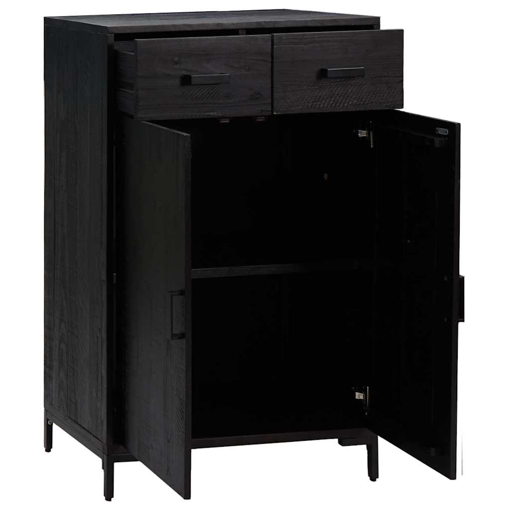 Étagère à chaussures Noir 75x40x110 cm Bois pin massif - XIOS