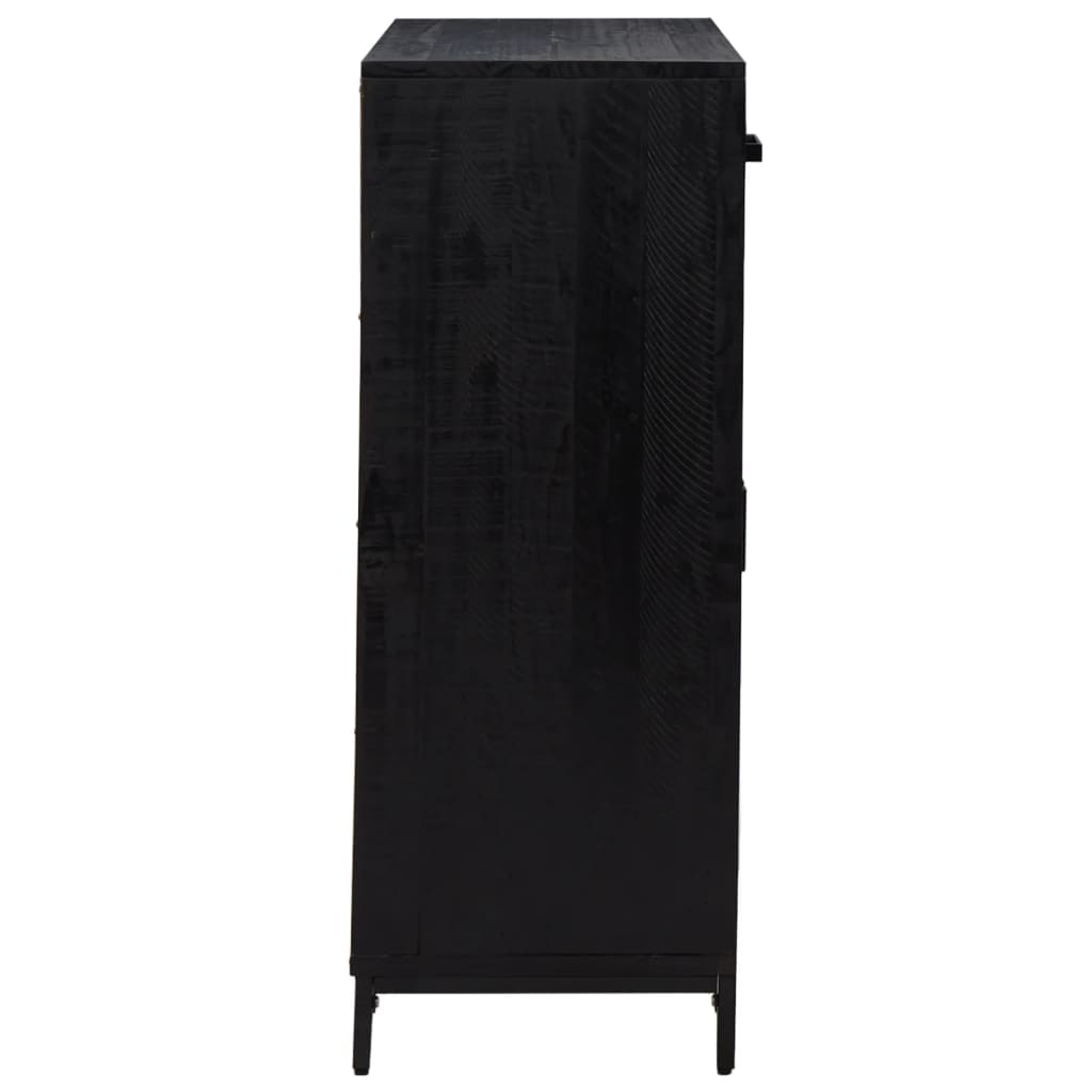 Étagère à chaussures Noir 75x40x110 cm Bois pin massif - XIOS