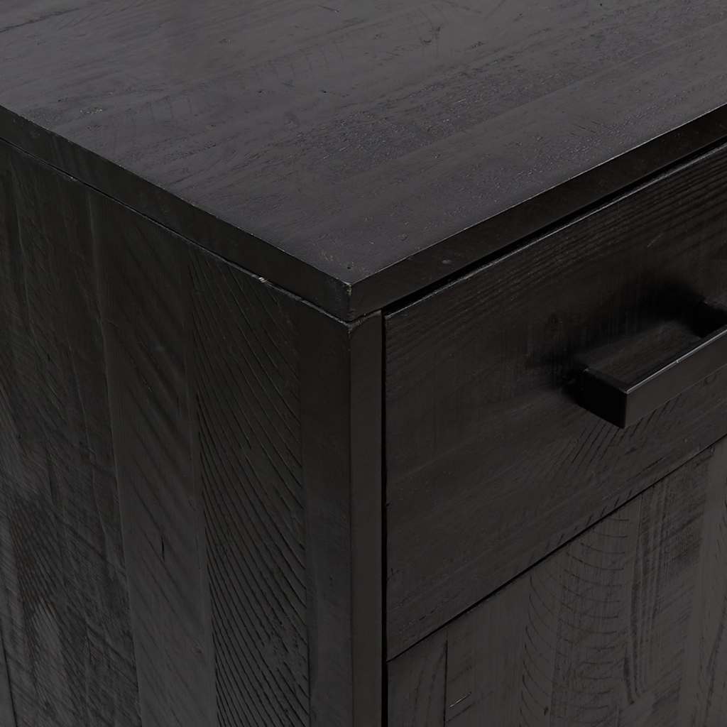 Étagère à chaussures Noir 75x40x110 cm Bois pin massif - XIOS