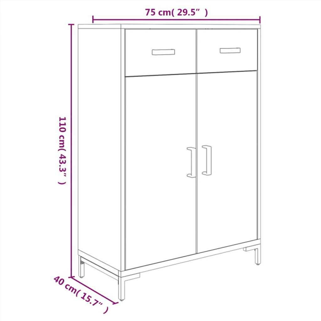 Étagère à chaussures Noir 75x40x110 cm Bois pin massif - XIOS