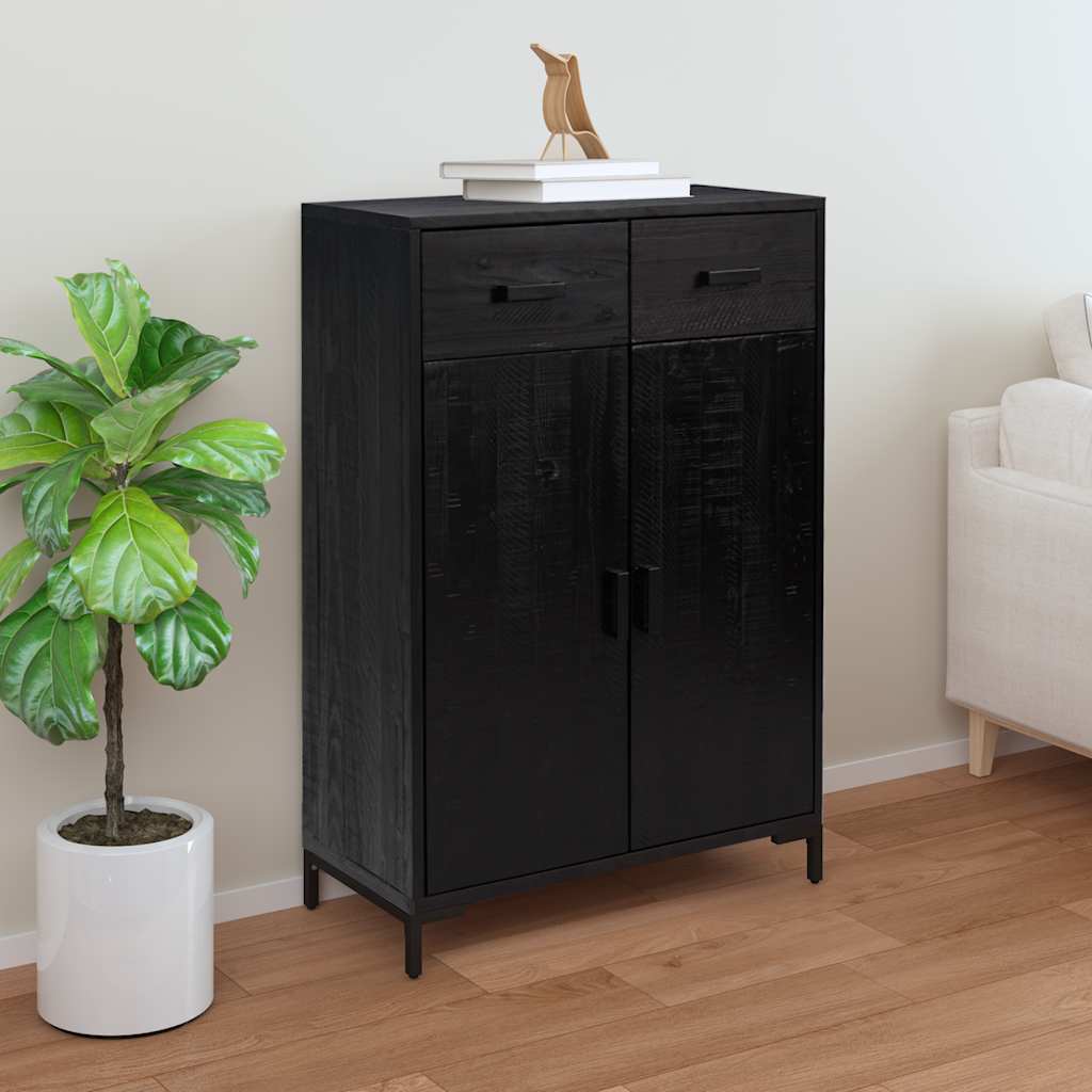 Étagère à chaussures Noir 75x40x110 cm Bois pin massif - XIOS