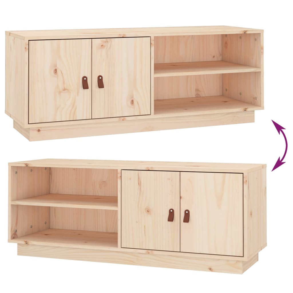 Meuble TV 105x34x40 cm Bois de pin massif - XIOS