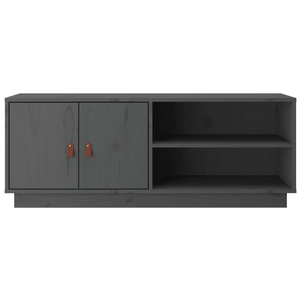Meuble TV Gris 105x34x40 cm Bois de pin massif - XIOS