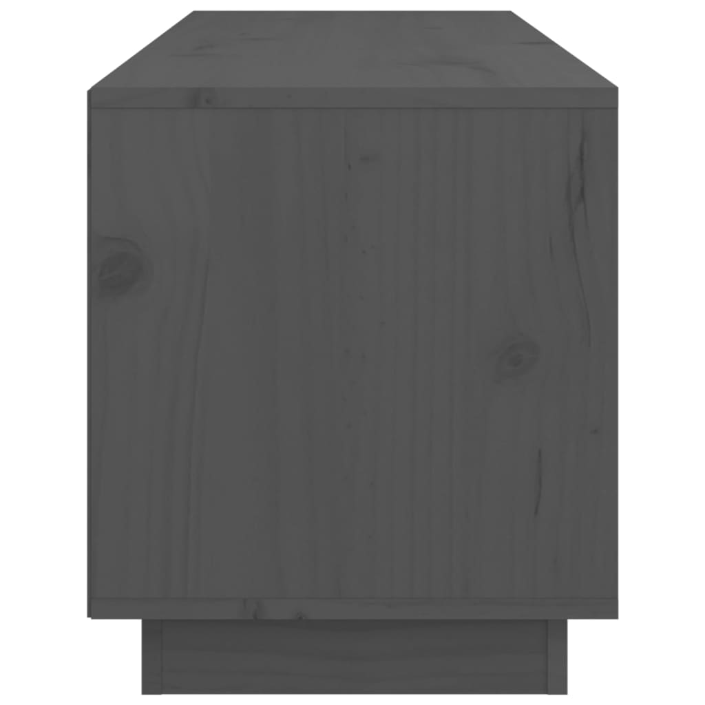 Meuble TV Gris 105x34x40 cm Bois de pin massif - XIOS