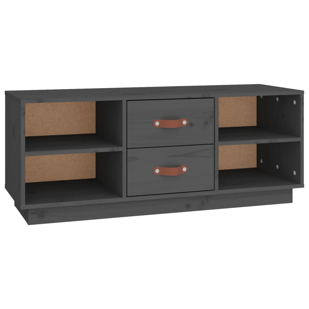 Meuble TV Gris 100x34x40 cm Bois de pin massif - XIOS