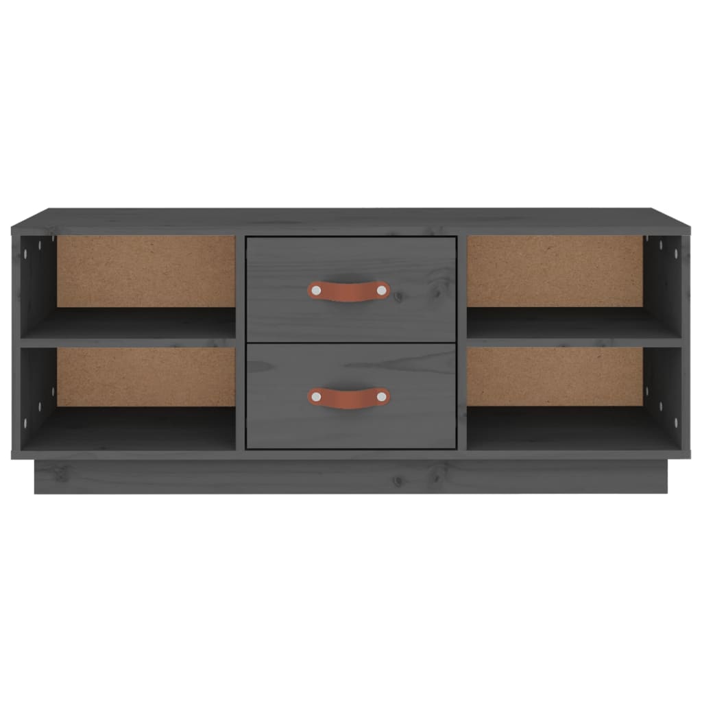 Meuble TV Gris 100x34x40 cm Bois de pin massif - XIOS