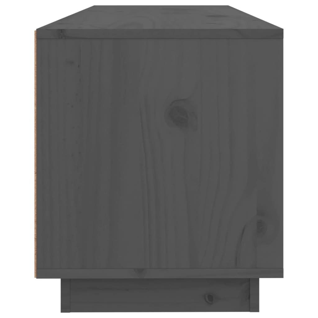 Meuble TV Gris 100x34x40 cm Bois de pin massif - XIOS