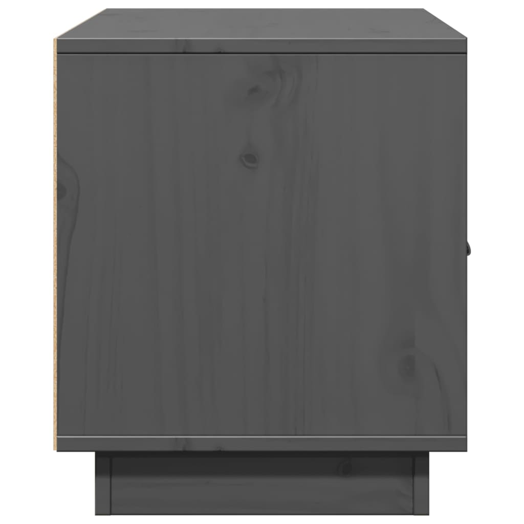 Meuble TV Gris 80x34x40 cm Bois de pin massif - XIOS
