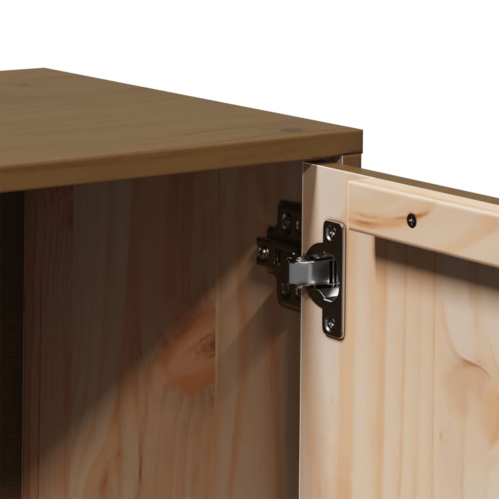 Meuble TV Marron miel 80x34x40 cm Bois de pin massif - XIOS