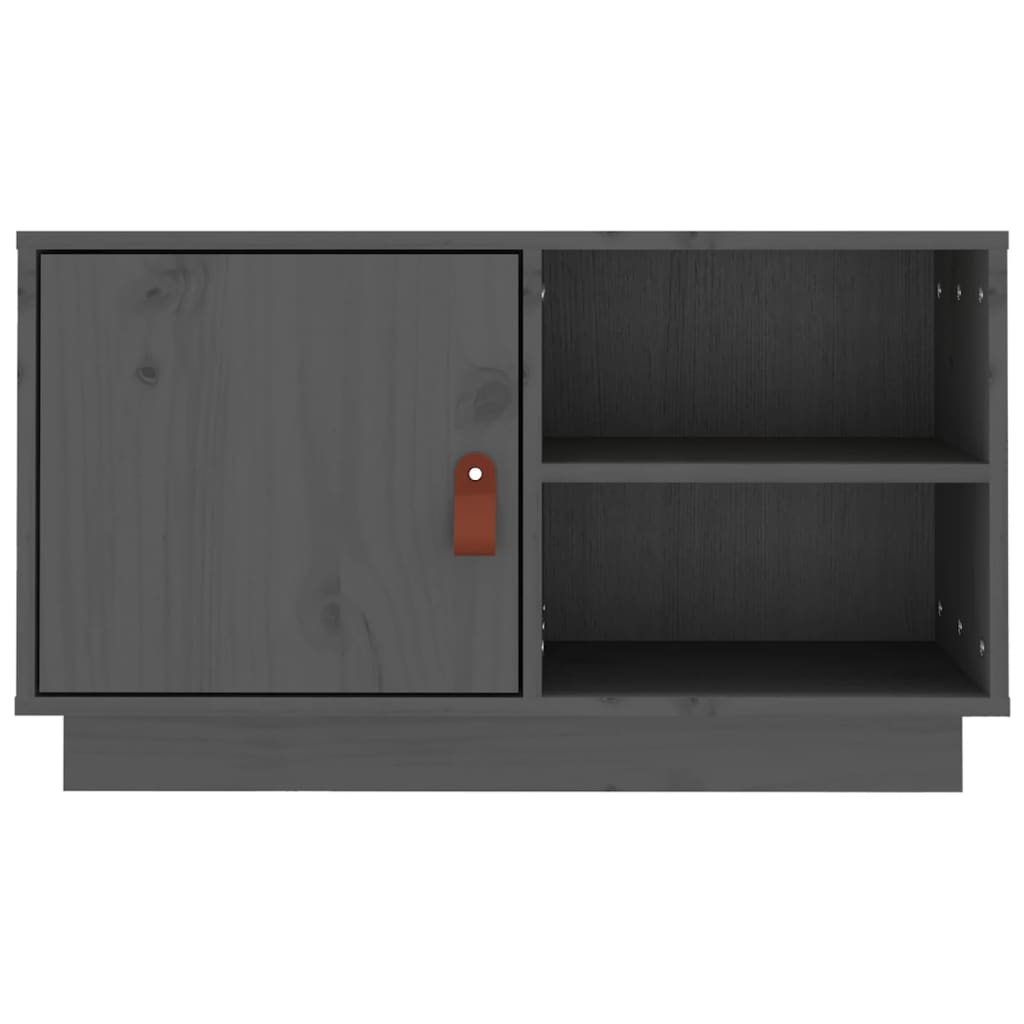 Meuble TV Gris 70x34x40 cm Bois de pin massif - XIOS