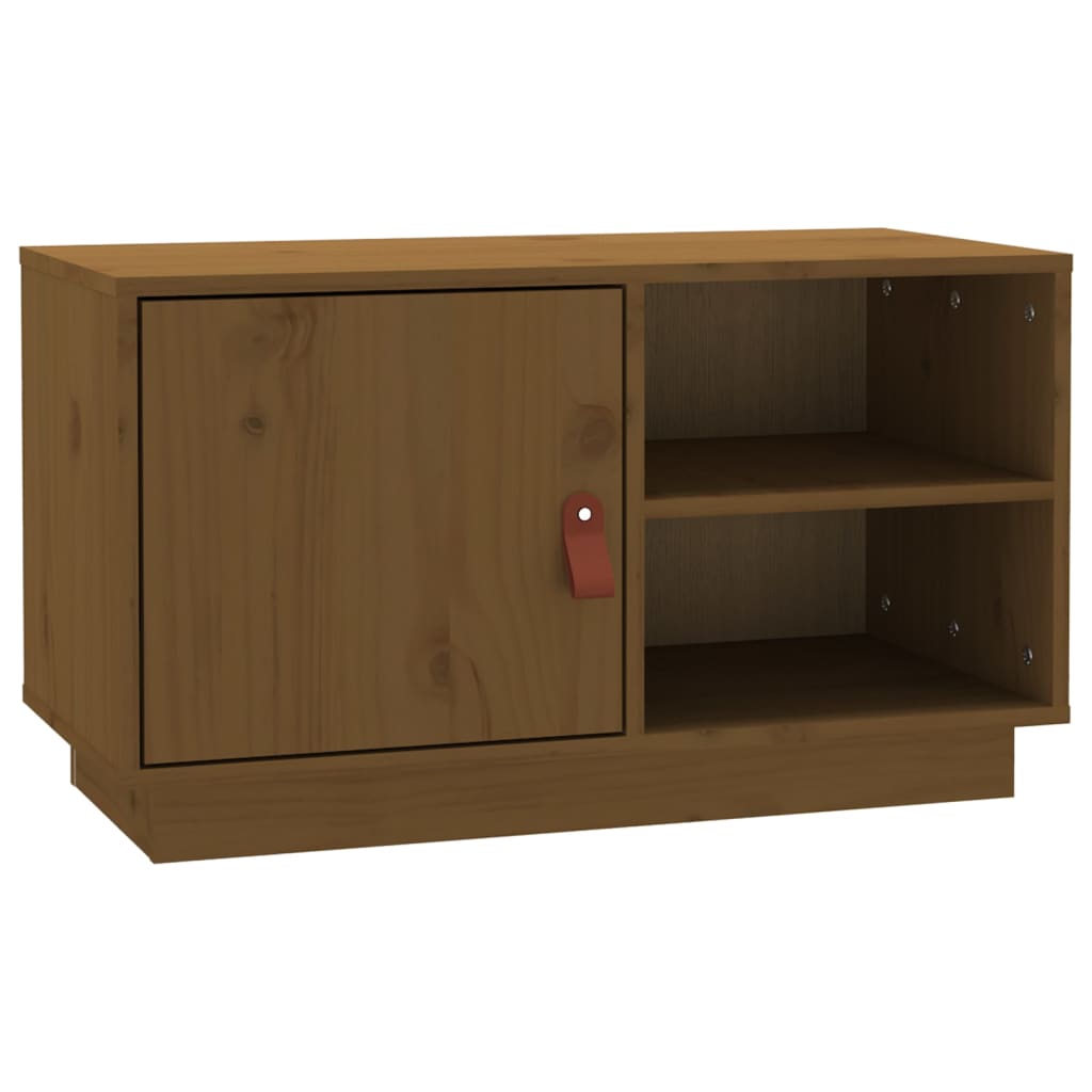 Meuble TV Marron miel 70x34x40 cm Bois de pin massif - XIOS