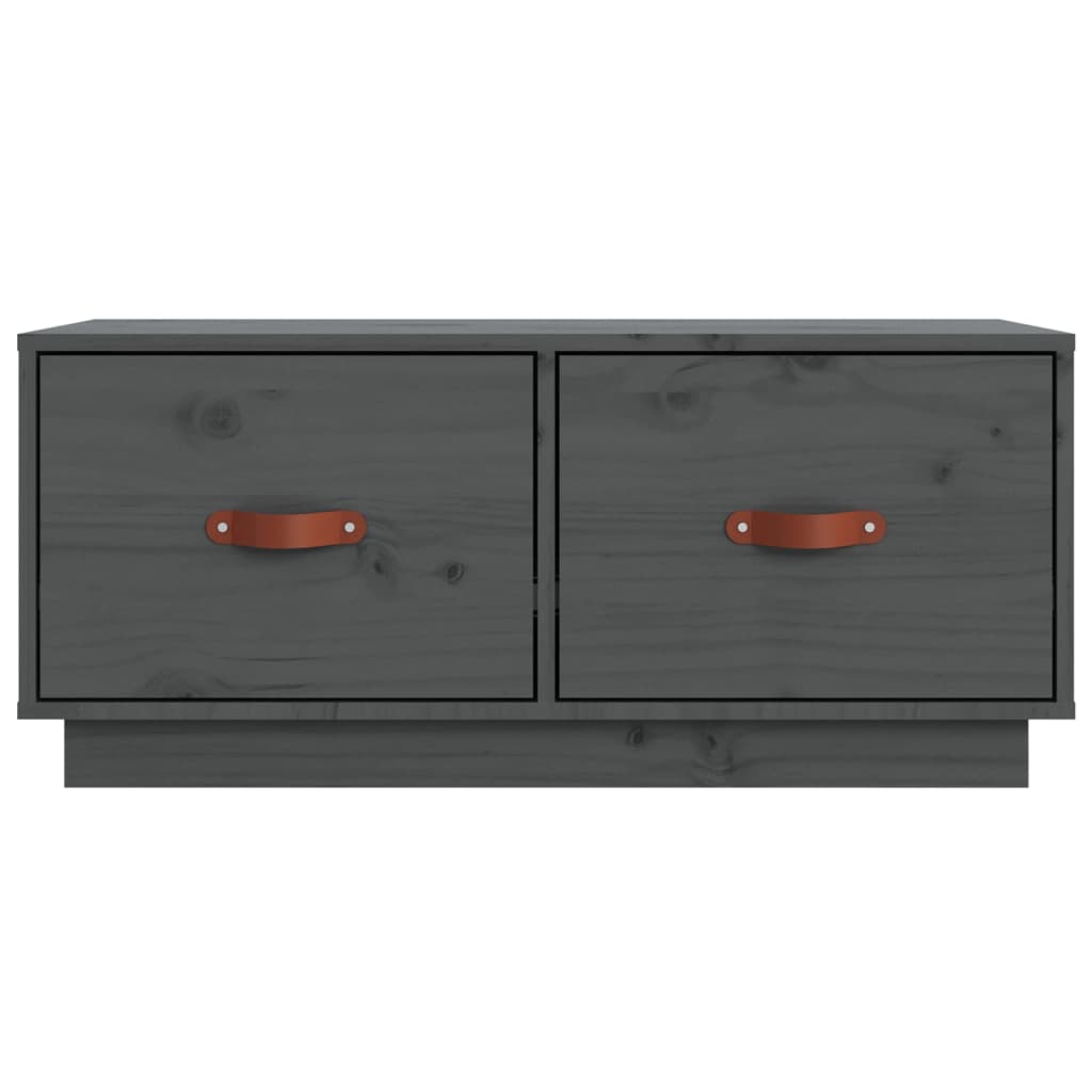 Meuble TV Gris 80x34x35 cm Bois de pin massif - XIOS