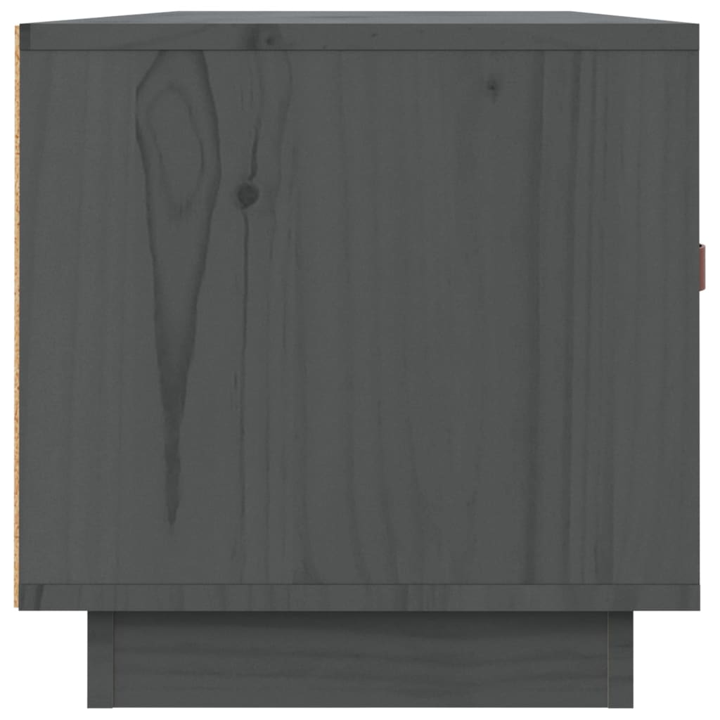 Meuble TV Gris 80x34x35 cm Bois de pin massif - XIOS