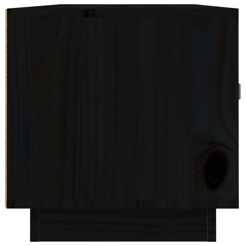 Meuble TV Noir 80x34x35 cm Bois de pin massif - XIOS